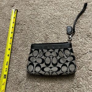 Coach Signature Black and Gray Wristlet
